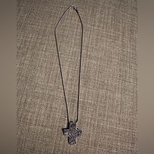 Silpada sterling silver cross pendant on sterling silver braided necklace